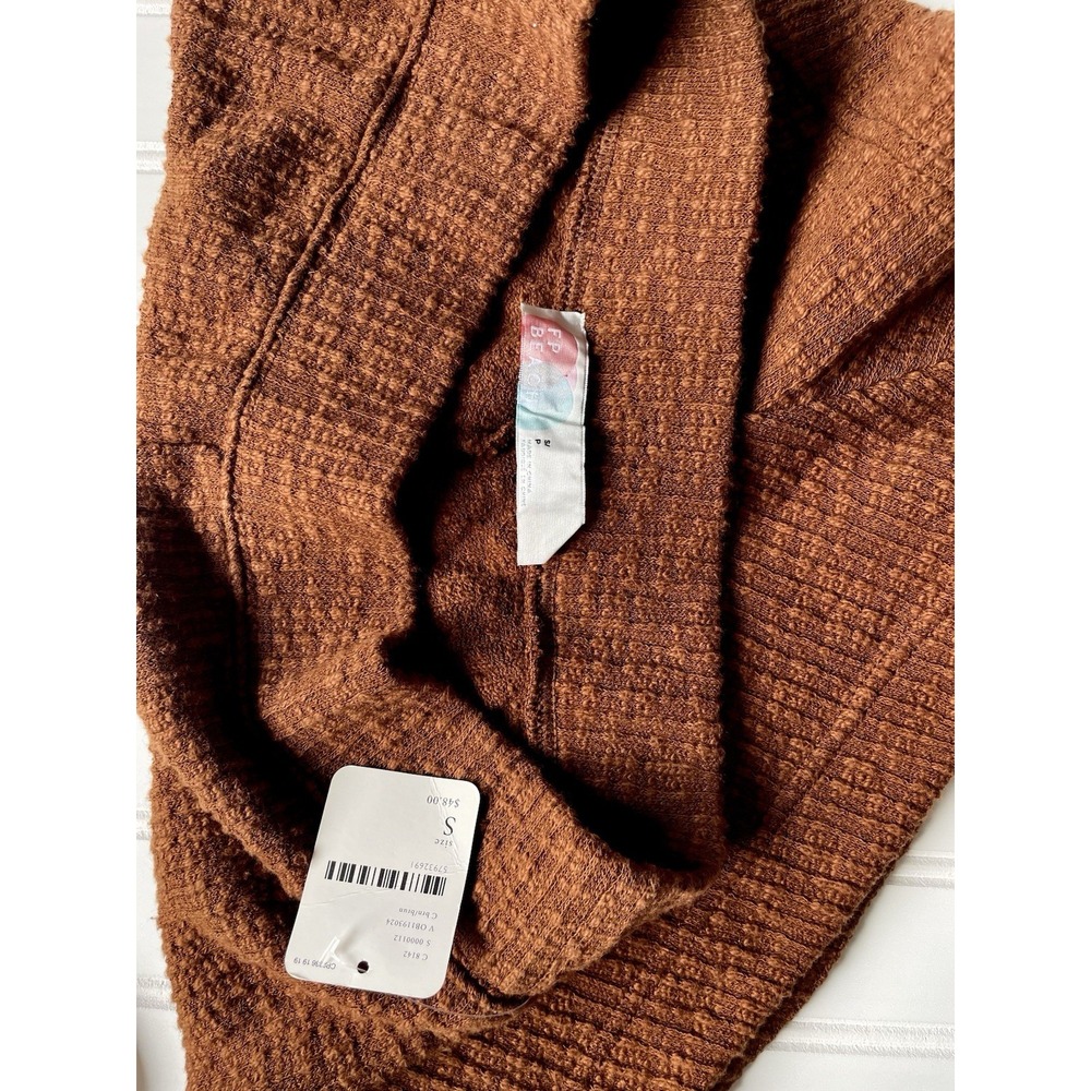 NEW Free People HiRise Sweater Knit Shorts Sz S Pockets Brown Goblin Pirate Fall - Picture 9 of 12